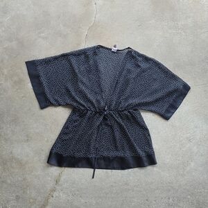 vtg y2k polka dot sheer babydoll Top